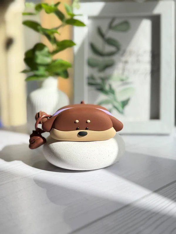 کاور ایرپاد طرح سگ Puppy سیلیکونی با آویز 1 کاور ایرپاد طرح سگ Puppy سیلیکونی با آویز