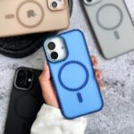 قاب گوشی آیفون 16 مات مگ سیف دار رنگ مشکی، مدل iPhone 16