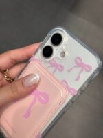 قاب پاپیون 🎀 صورتی با ولت مگ سیف گوشی آیفون 15 پرومکس