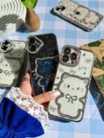 کاور شفاف طرح هلو کیتی برجسته گوشی آیفون 12 پرومکس