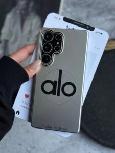 قاب Silver Alo طرح لوگو Alo گوشی آیفون 14 پرومکس