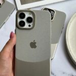قاب Leather Metal تیتانیوم آیفون