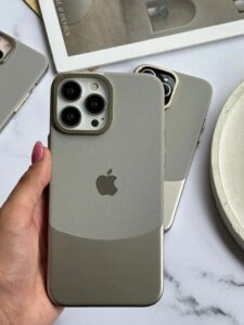 قاب Leather Metal تیتانیوم آیفون
