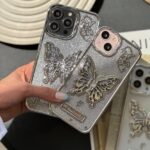 قاب پروانه باز شو نقره ای آیفون