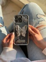 قاب پروانه باز شو نقره ای آیفون