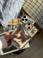 قاب پروانه باز شو نقره ای آیفون