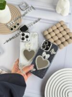 قاب گوشی آیفون شفاف شاین طرح قلب آینه ای