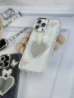 قاب گوشی آیفون شفاف شاین طرح قلب آینه ای