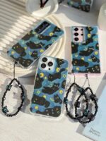 قاب گوشی سامسونگ S23 FE طرح شب گربه Cat Night با آویز