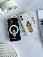 قاب شفاف گوشی آیفون 16 پرومکس مگ سیف دار دخترونه