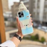 قاب گوشی آیفون طرح سگ پاپی با کلاه بافتنی