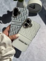 قاب White Christian Dior دور لنز نگین آیفون (کدC2076)