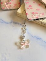 قاب Pink Flower Butterfly با آویز (کدC2116)