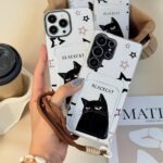 قاب Black Cat طرح گربه کارتخوان گوشی آیفون 13 پرومکس