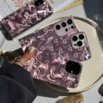 قاب گوشی سامسونگ S22 اولترا طرح موج صورتی قلبی