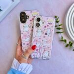 قاب طرح گربه های صورتی گوشی آیفون 16