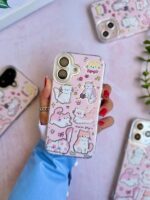 قاب طرح گربه های صورتی گوشی آیفون 15