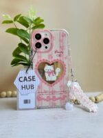 قاب آینه ای طرح گربه صورتی گوشی آیفون 14 پرو