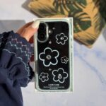 کاور شفاف طرح گل آبی نگین دار