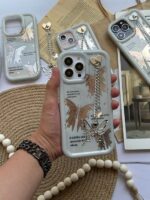 قاب پروانه طلایی دخترانه گوشی آیفون مدل iPhone 14 pro