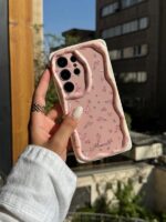 قاب صورتی طرح پروانه ریز گوشی سامسونگ S23 FE