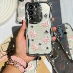 قاب شائومی Redmi 13C کرومی پروانه و قلب صورتی