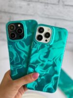 قاب آبرنگی سبز آبی آیفون