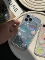 قاب سامسونگ A32 4g شفاف قلب برجسته هولوگرامی شاینی