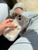 قاب سامسونگ A52 شفاف قلب برجسته هولوگرامی شاینی