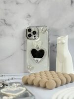 قاب گوشی آیفون 11 شفاف شاین طرح قلب آینه ای