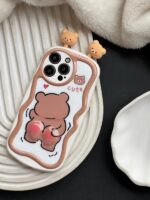 قاب گوشی آیفون 12 پرومکس طرح خرسی Bear برجسته