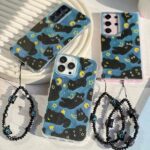 قاب گوشی آیفون 13 پرو طرح شب گربه Cat Night با آویز