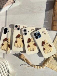 قاب گوشی آیفون 13 و آیفون 14 (مشترک) طرح گربه برجسته
