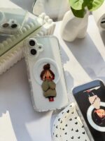 قاب شفاف گوشی آیفون 12 و آیفون 12 پرو مگ سیف دار دخترونه