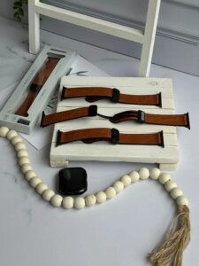 بند اپل واچ چرم قفل مگنتی قهوه ای سایز 38 40 41