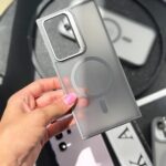 قاب سامسونگ S23 ultra مگ سیبف دار با لنز استند شو