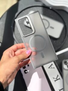 قاب سامسونگ S24 Ultra مگ سیبف دار با لنز استند شو