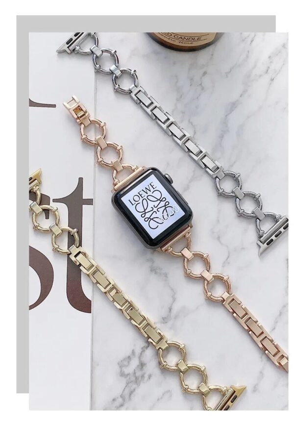 بند اپل واچ فلزی طرح رینگی Gucci design (کدw5010)