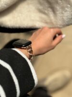 بند اپل واچ کارتیر استیل و چرم سگک دلفینی (کدw5014)