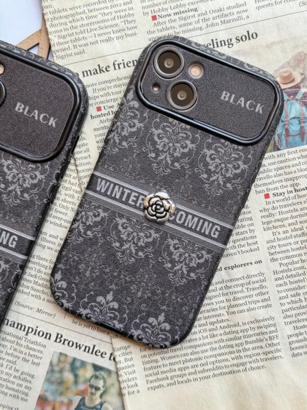 قاب Black Design گل نقره ای (کدC1762)