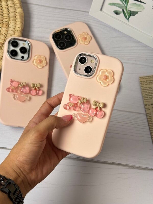 قاب Sweet عروسک شیشه ای صورتی (کدC1798)