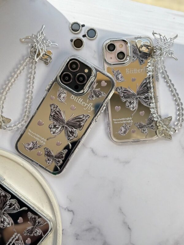 قاب butterfly آینه ای با محافظ لنز رینگی و آویز چسبی (کدC1804)