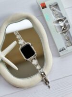 بند اپل واچ ون کلیف استیل + گارد نگینی (کدw5040)