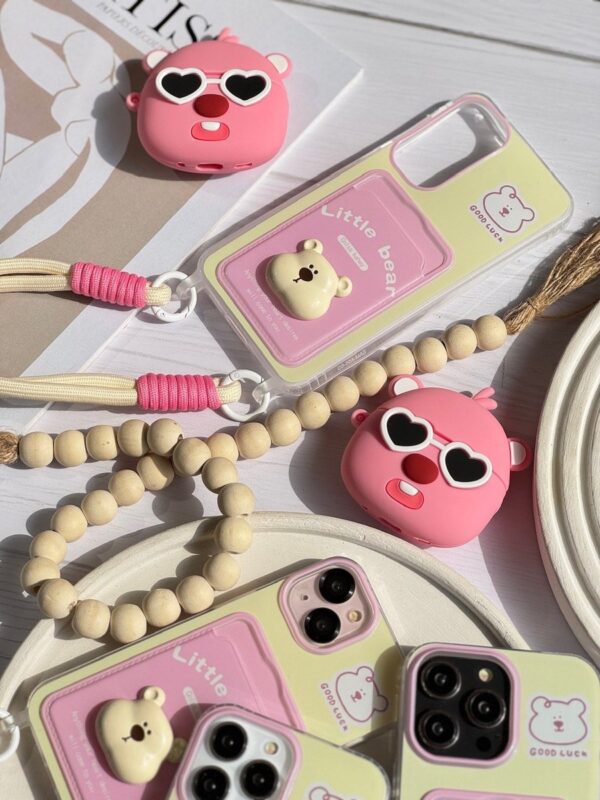 کاور ایرپاد خرس صورتی عینکی (کدa0181)
