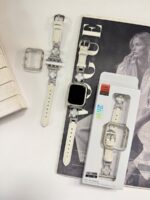 بند اپل واچ چرمی طرح ون کلیف با گارد نگین دار (کدw5067)
