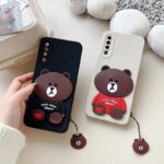 قاب خرسی فانتزی گوشی سامسونگ A52 رنگ کرم