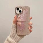 قاب پروانه صورتی pink butterfly گوشی آیفون 14 پرو
