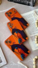 قاب هرمس طرح هنری نارنجی گوشی آیفون 15 پرو