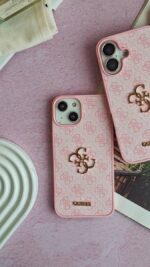 قاب طرح GUESS صورتی گوشی آیفون 13 پرومکس