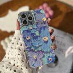 قاب آبرنگی طرح گل گوشی آیفون 14 پرومکس